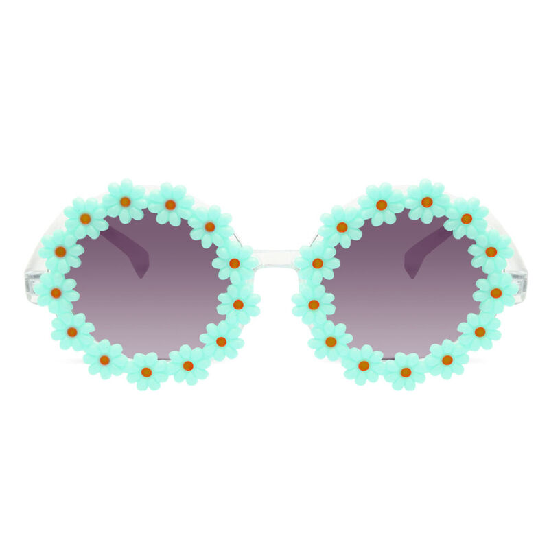 Broderia Round Blue Sunglasses