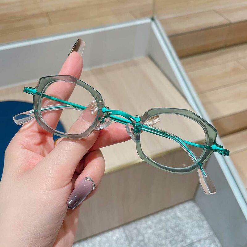 Simon Oval Blue Glasses