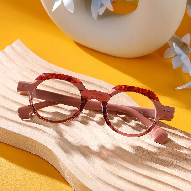 Flynn Round Pink Glasses