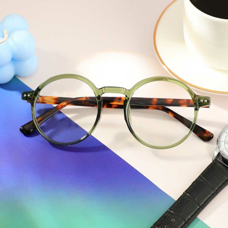 Murray Round Green Glasses