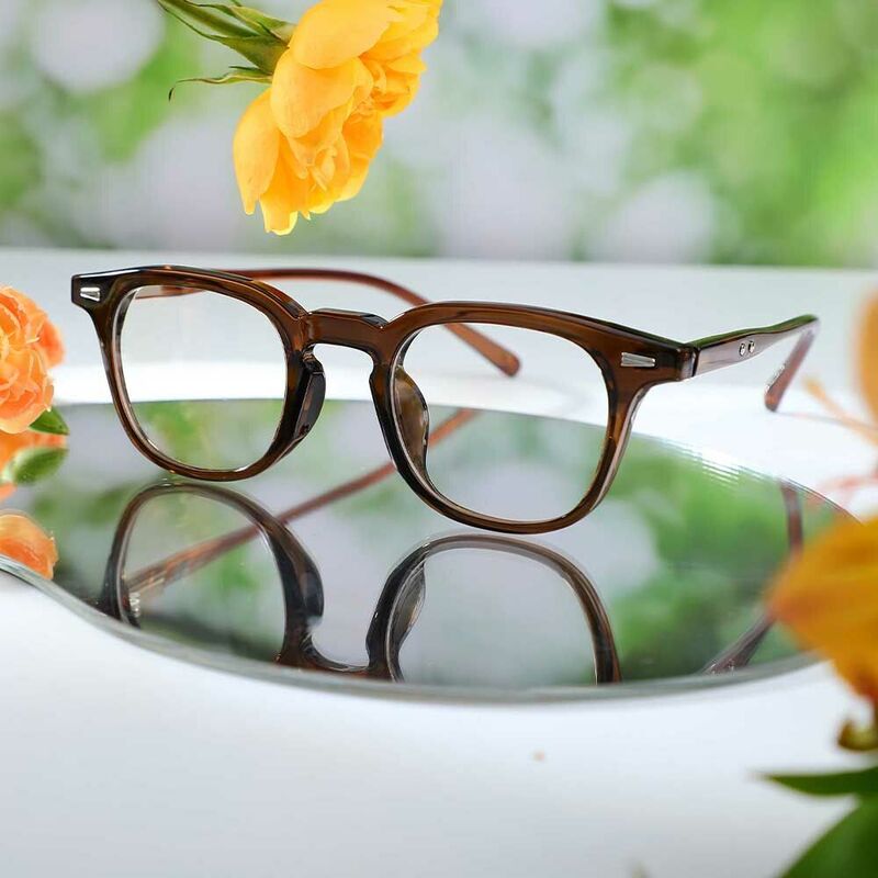 Kenneth Square Brown Glasses