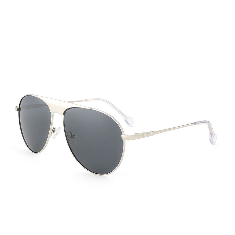 Flying Wing Aviator Silver Sunglasses