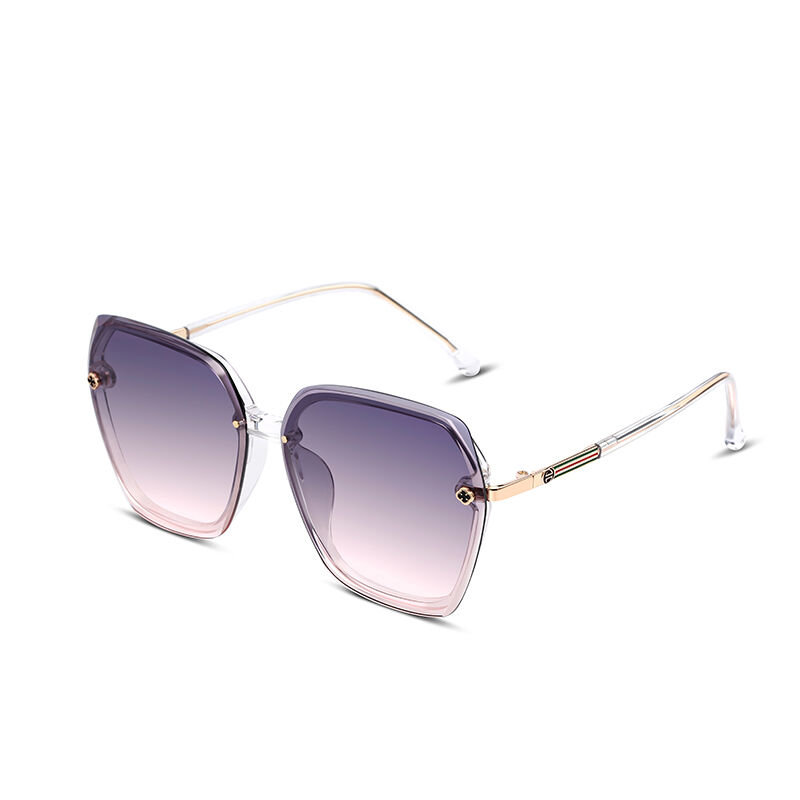 Floral Aroma Hexagon Purple-Pink Gradient Sunglasses