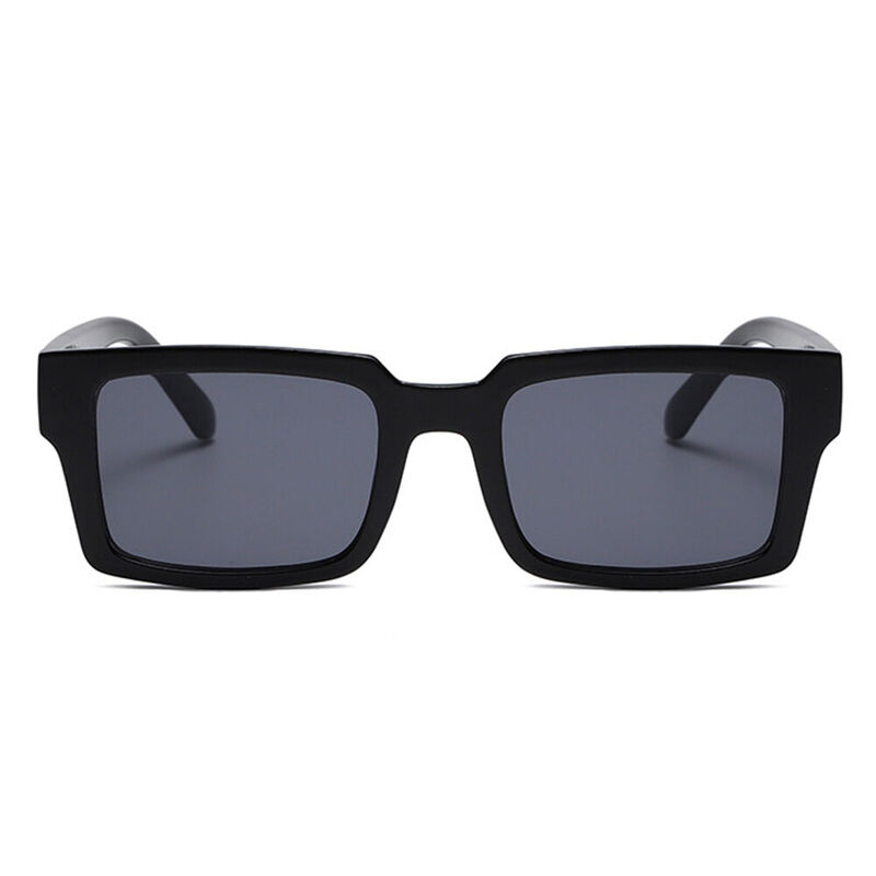 Beata Rechteckige Schwarze Sonnenbrille
