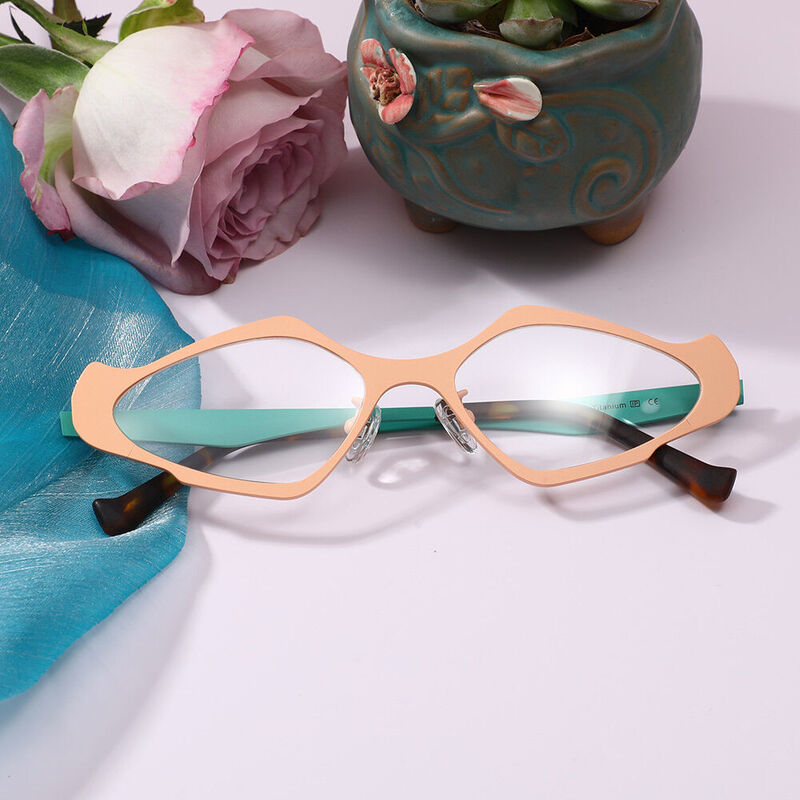 Claro Geometrische Orange Brille