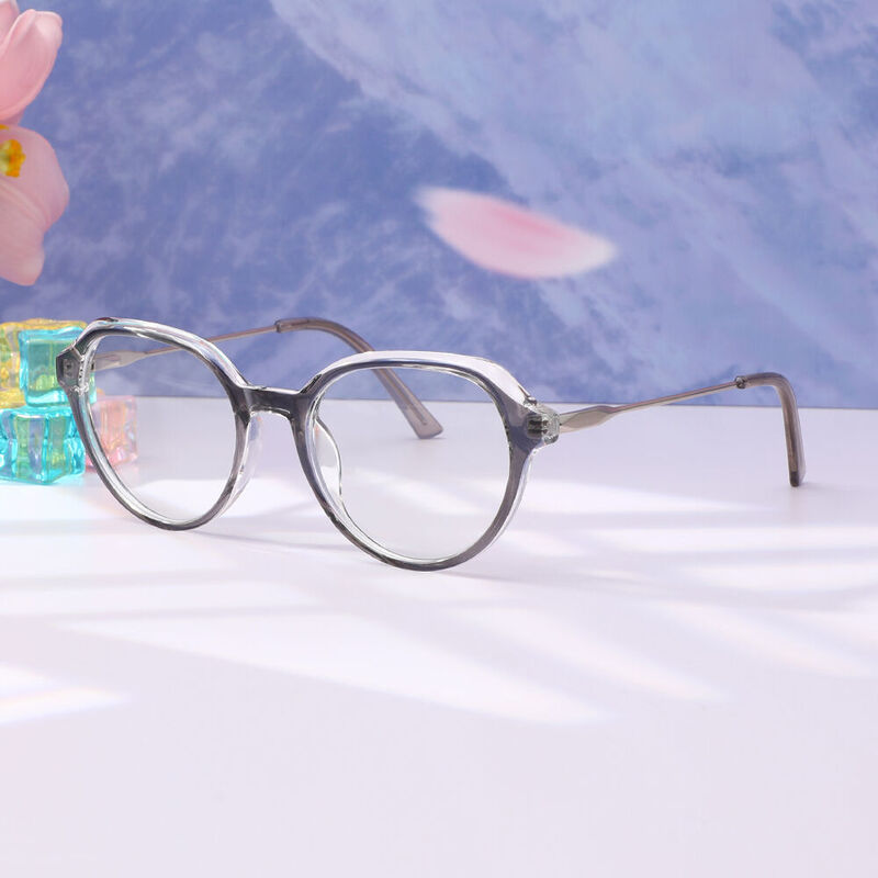 Fitcee Cat Eye Gray Glasses