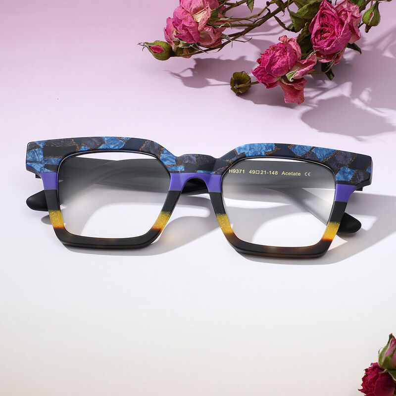 Austine Quadratische Blaue Brille