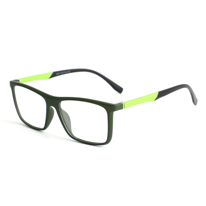 Phyllis Rechteckige Grüne Brille
