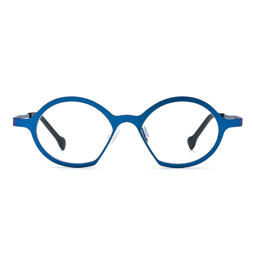 Noel Round Blue Glasses