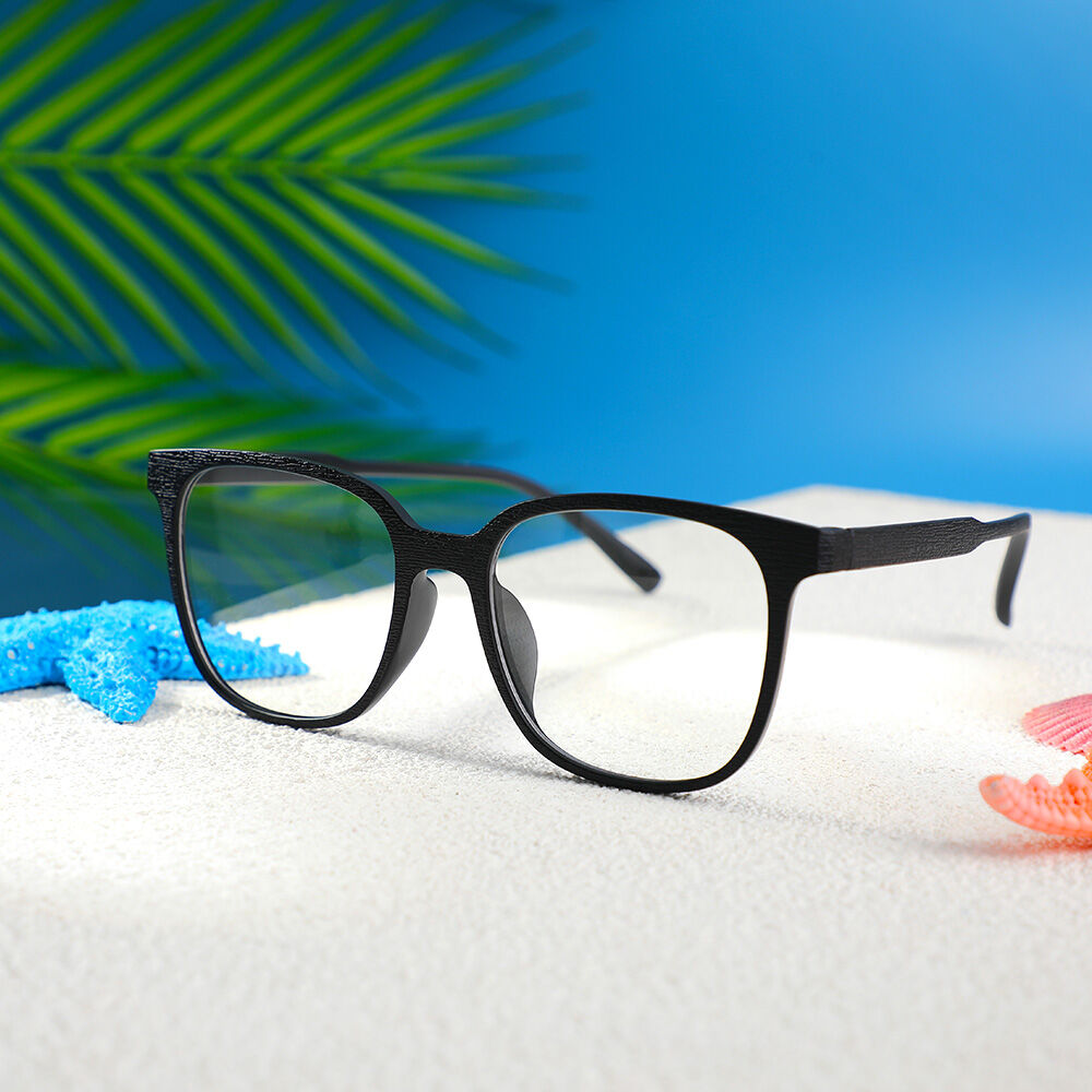 Candice Quadratische Schwarze Brille