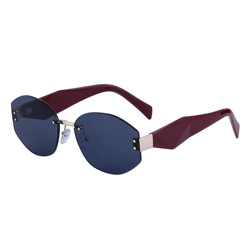 Trice Oval Red Sunglasses