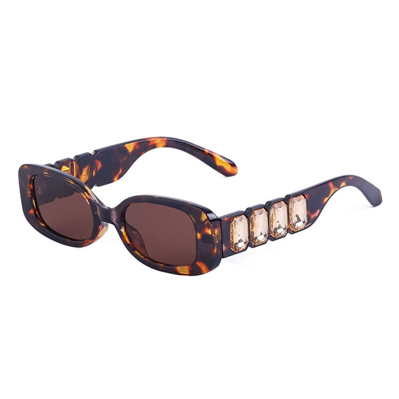 Kim Rectangle Tortoise Sunglasses