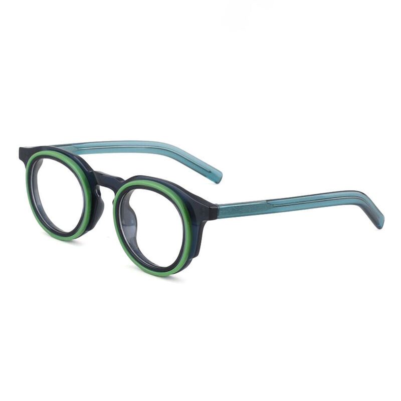 Zamin Round Green Glasses