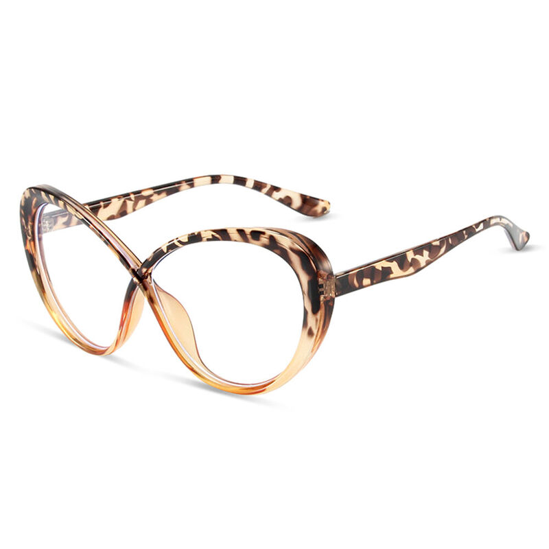 Reece Cat Eye Leopard Glasses