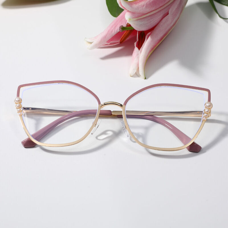 Yile Cat Eye Pink Glasses