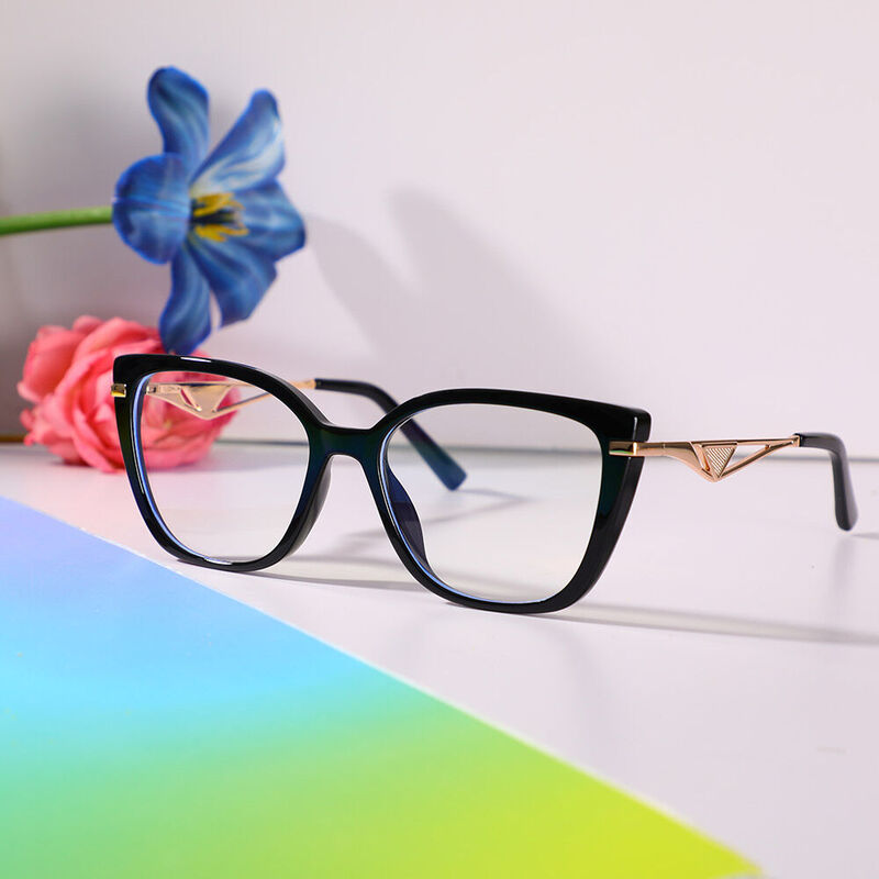 Robbiee Cat Eye Black Glasses