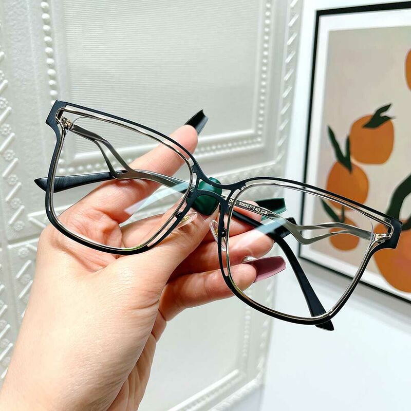 Steinbeck Square Black Glasses