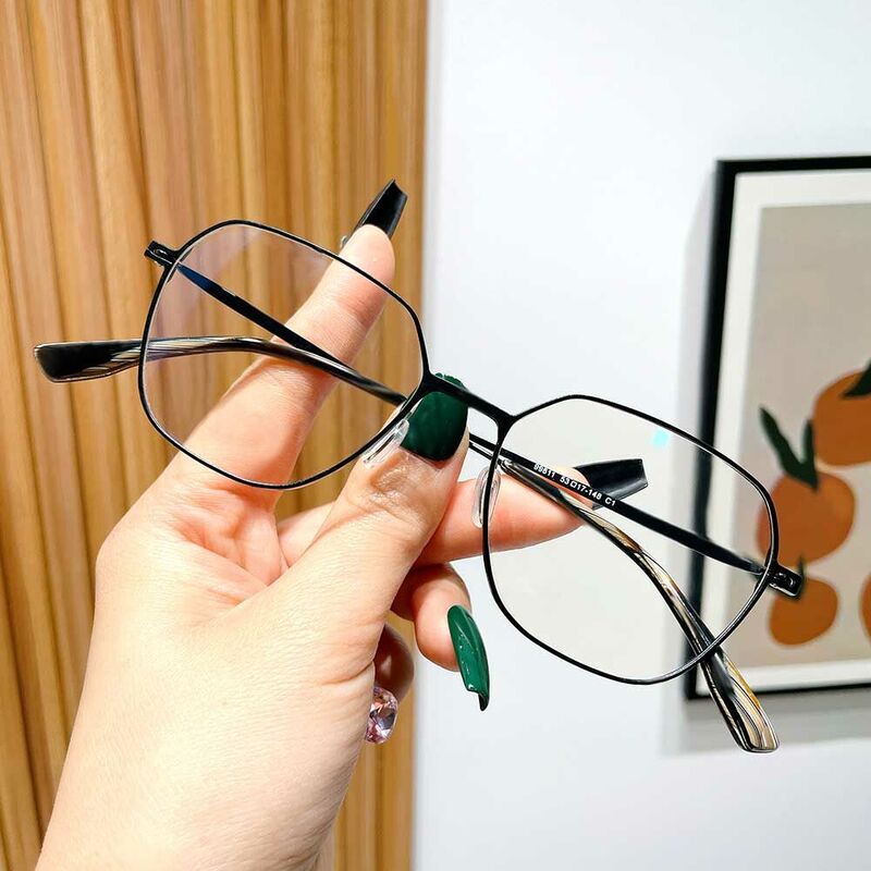 Charles Geometric Black Glasses