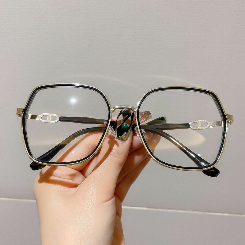 Oliver Geometrische Schwarze Brille