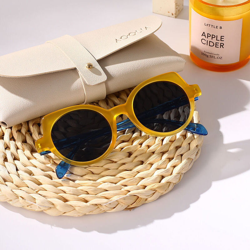 Honnie Cat Eye Yellow/Blue Sunglasses