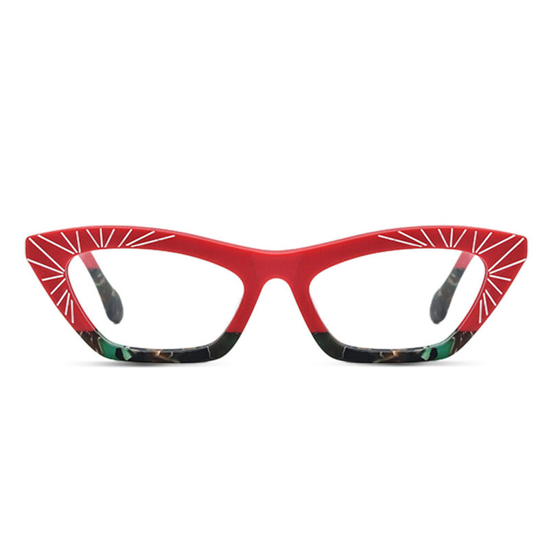 Farrah Cat Eye Red Glasses