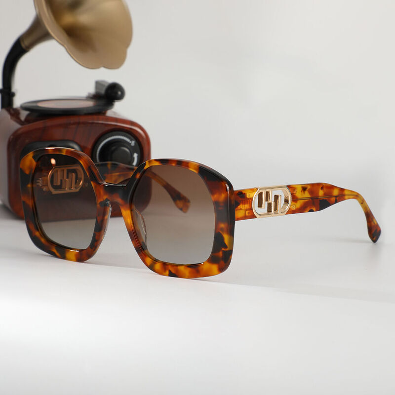 Renecia Geometric Tortoise Sunglasses