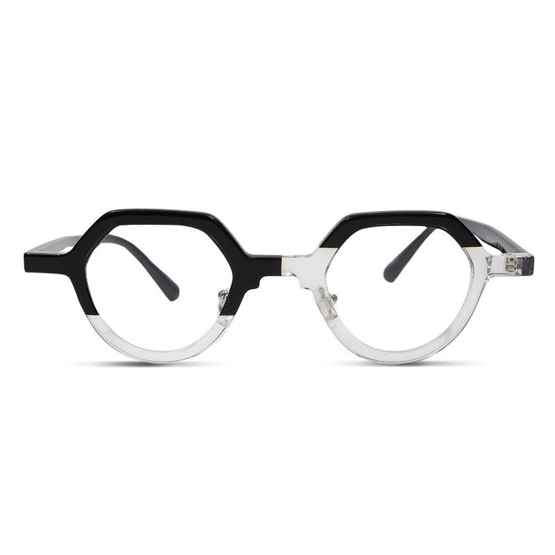 Cecilie Geometric Black Glasses