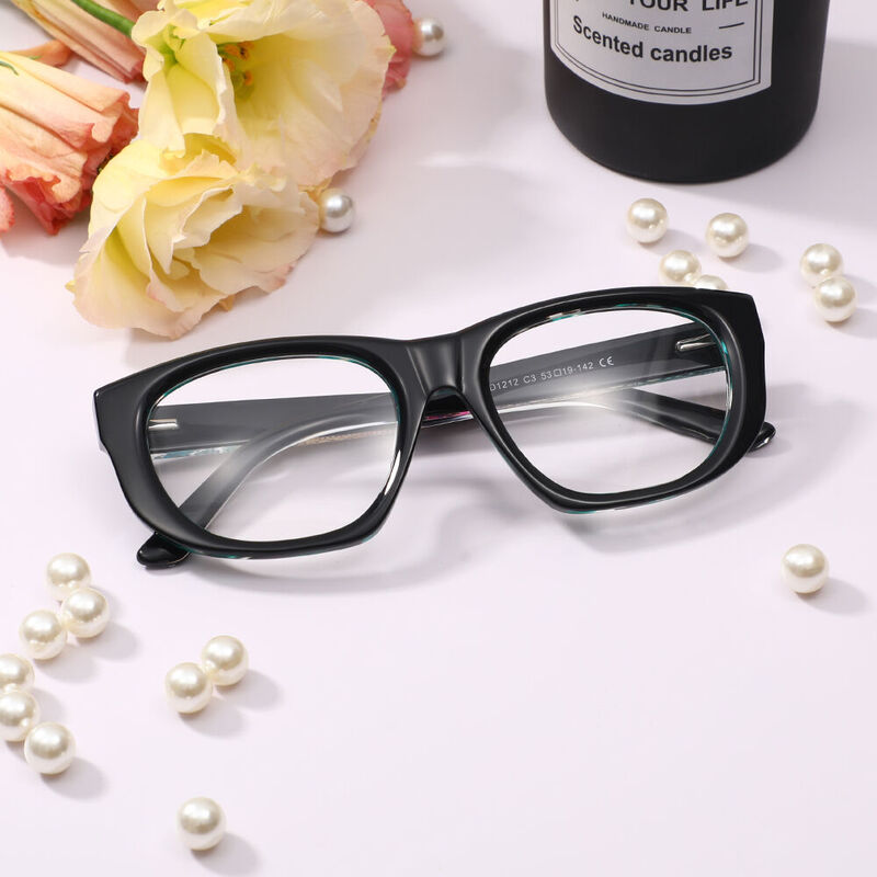 Pamas Oval Black Glasses