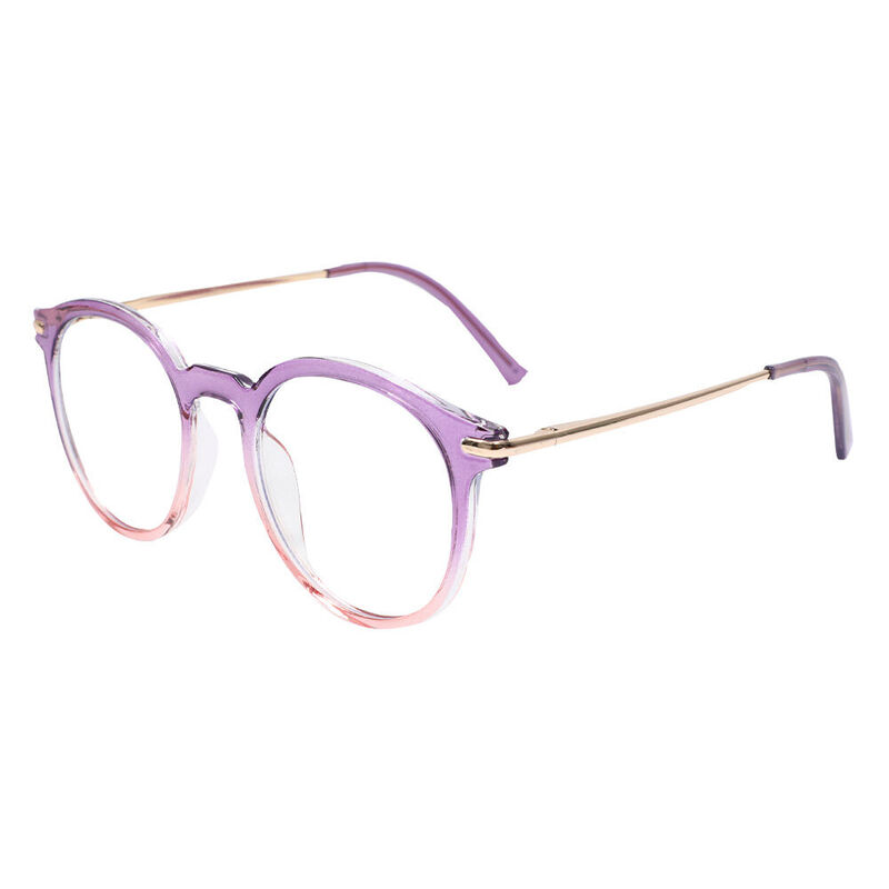 Aaro Round Purple Glasses