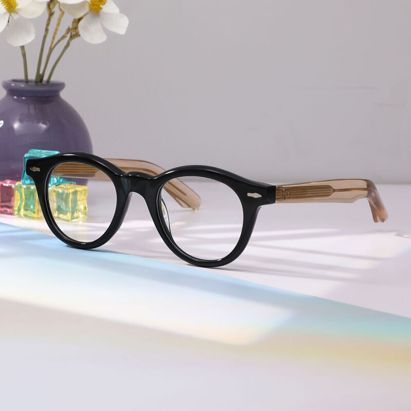 Hedm Round Black Glasses