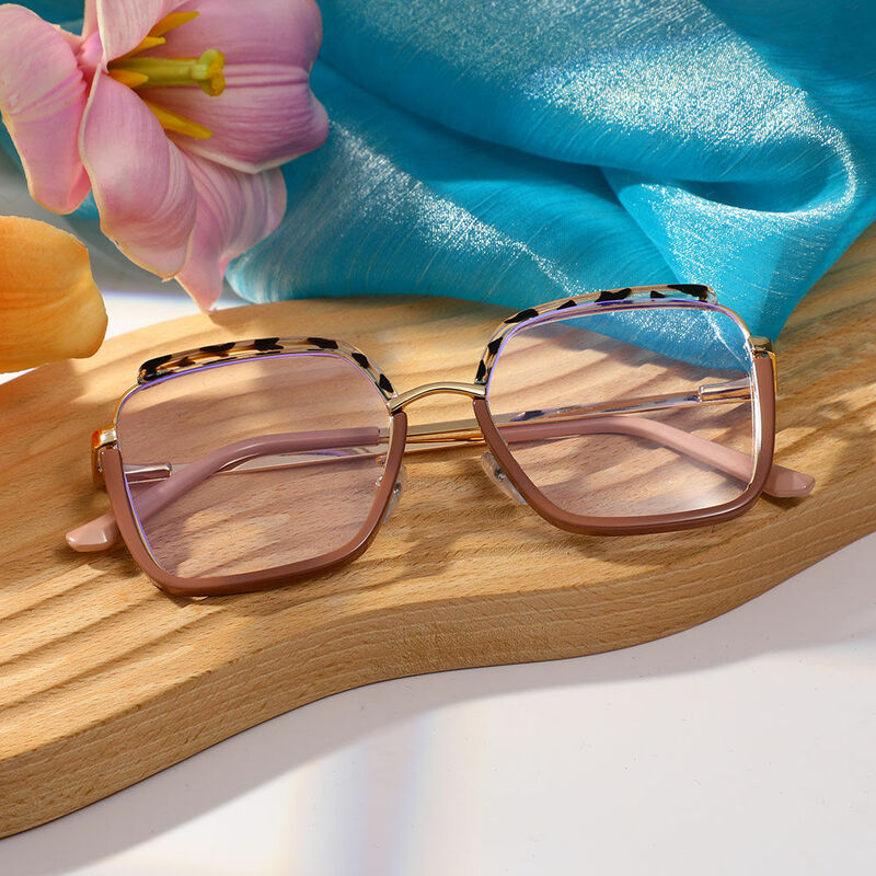 Lizzie Geometric Brown Glasses