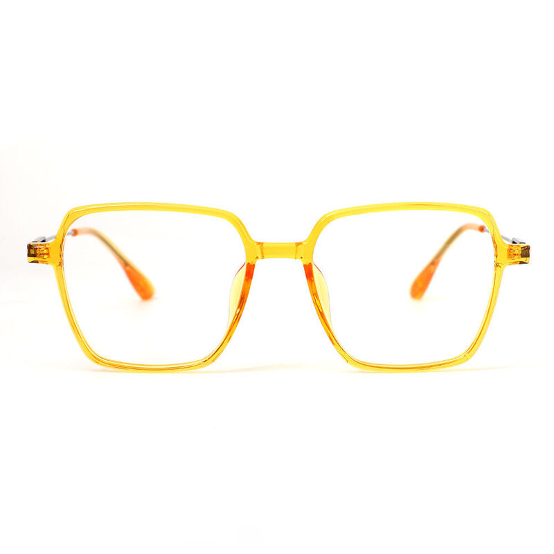 Sylvia Square Yellow Glasses