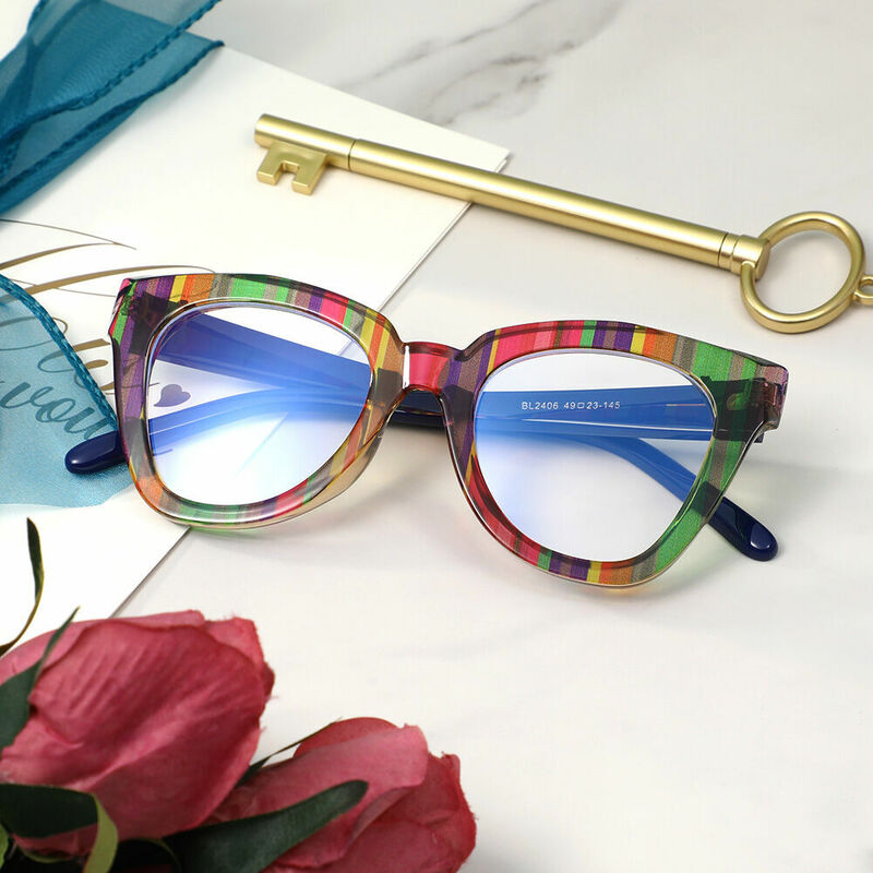 Kitty Cat Eye Green Glasses