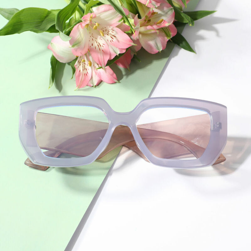 Ceolin Geometric Purple Glasses