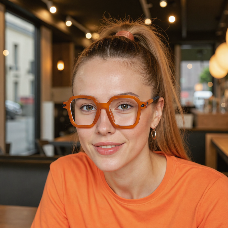 Ice Cream Geometric Orange Glasses