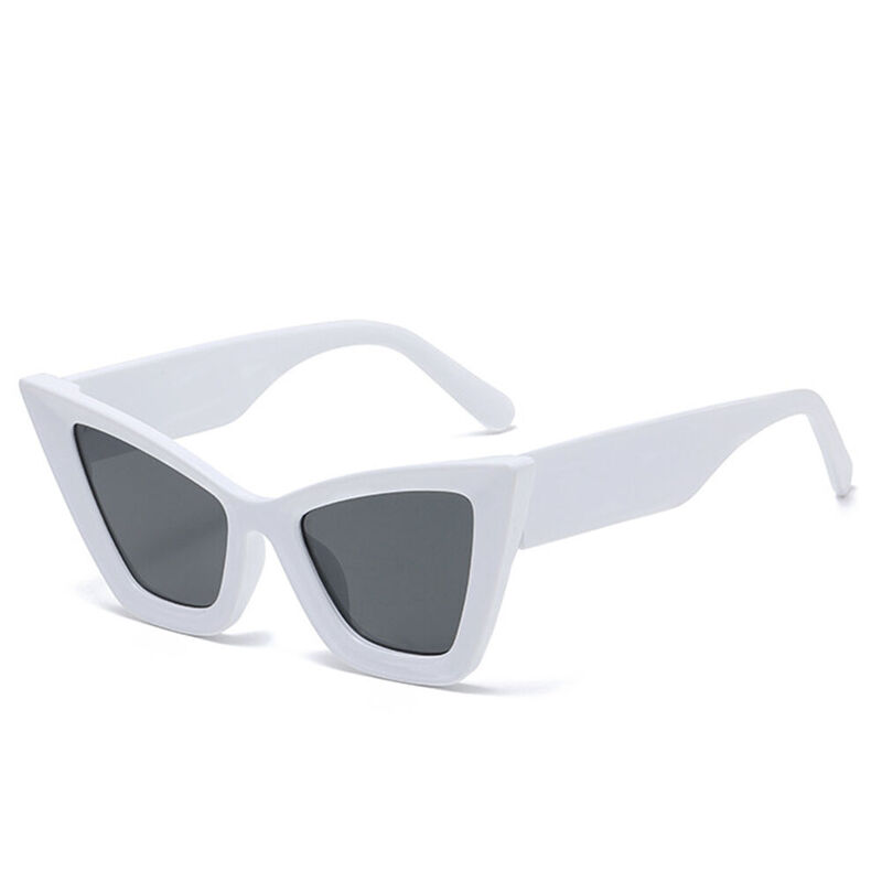 Wartun Cat Eye White Sunglasses
