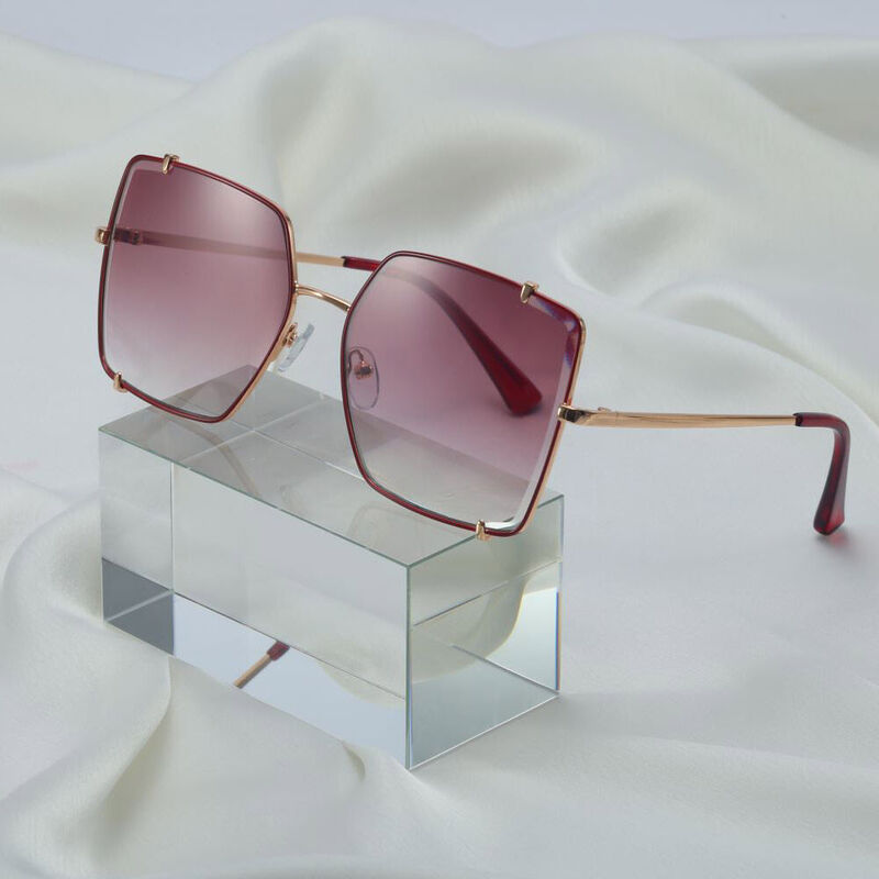 Hall Geometric Red Sunglasses