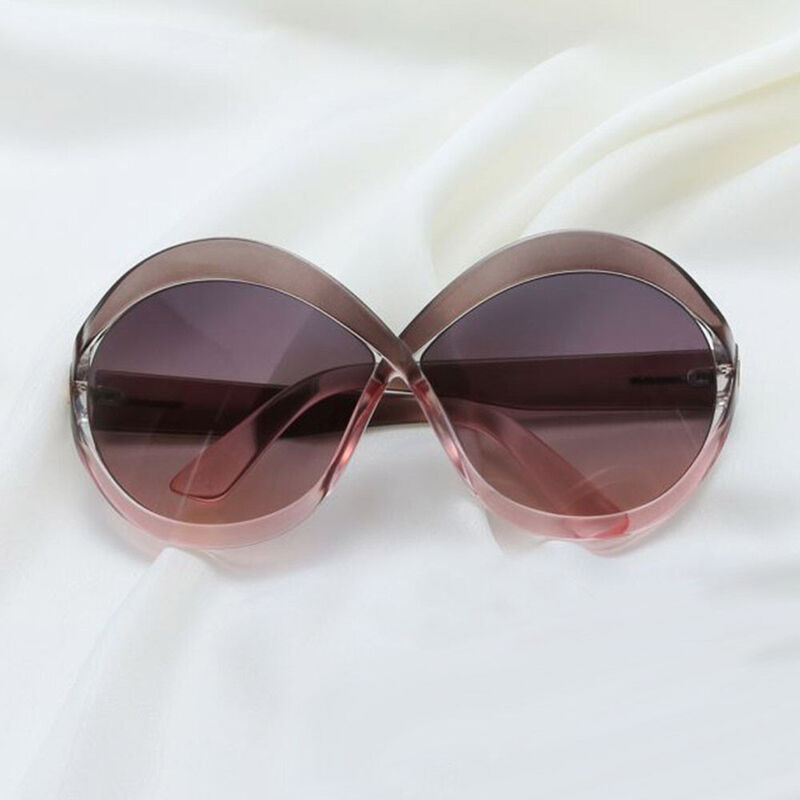 Aurelian Round Grey Pink Sunglasses
