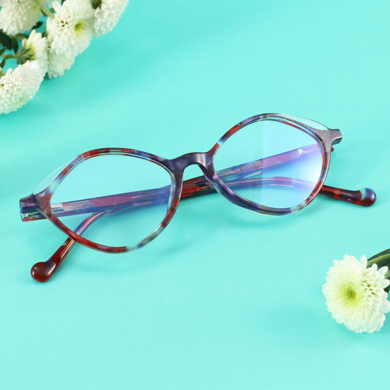 Sutherlin Oval Purple Glasses