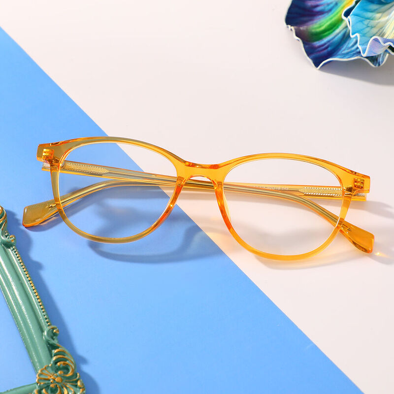 Nelly Oval Yellow Glasses