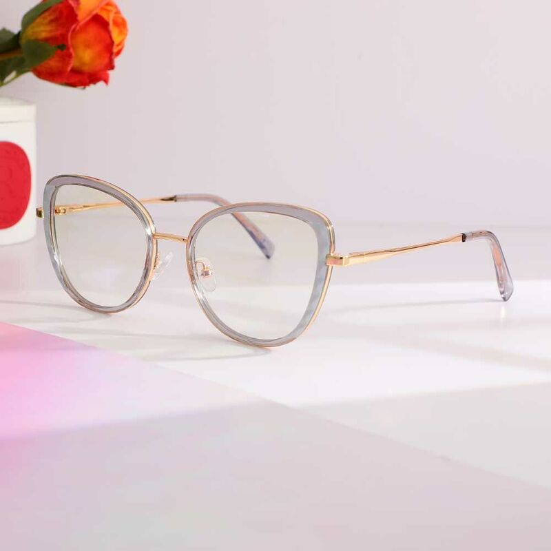 Sharon Cat Eye Grey Glasses