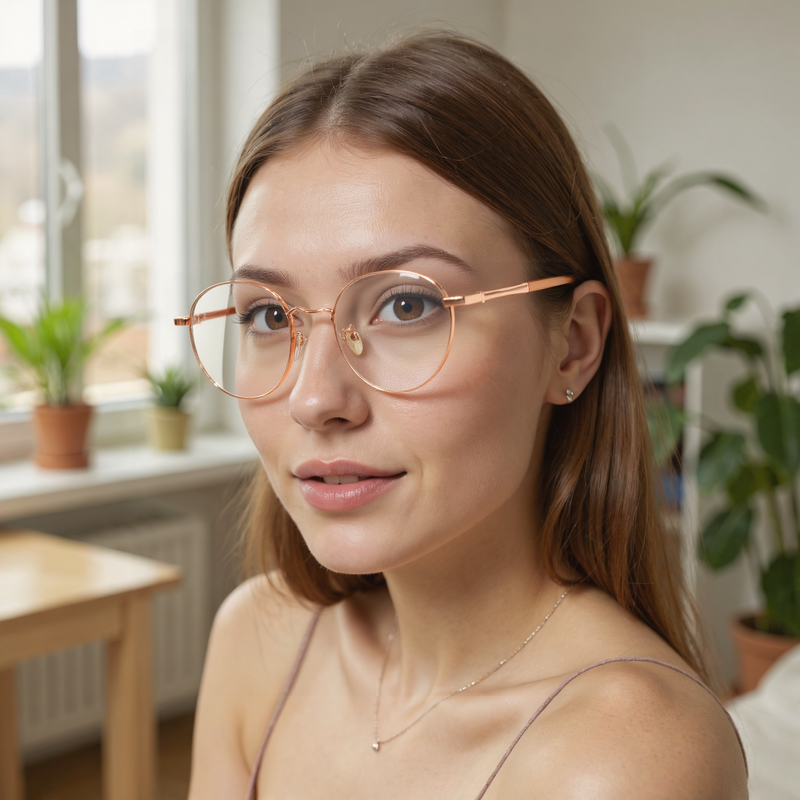 Lunettes de Vue Owen Ronde Rose Doré