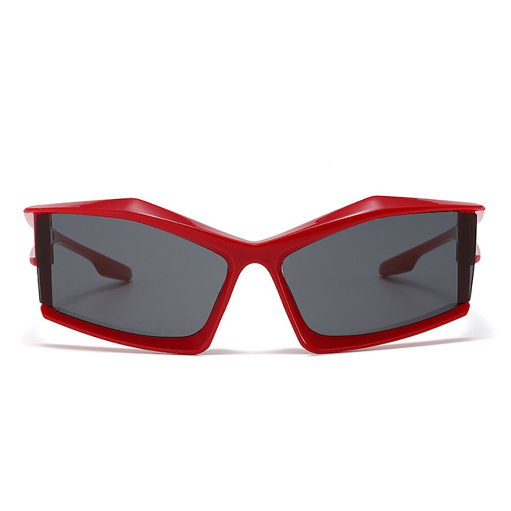Ceil Geometrische Rote Sonnenbrille