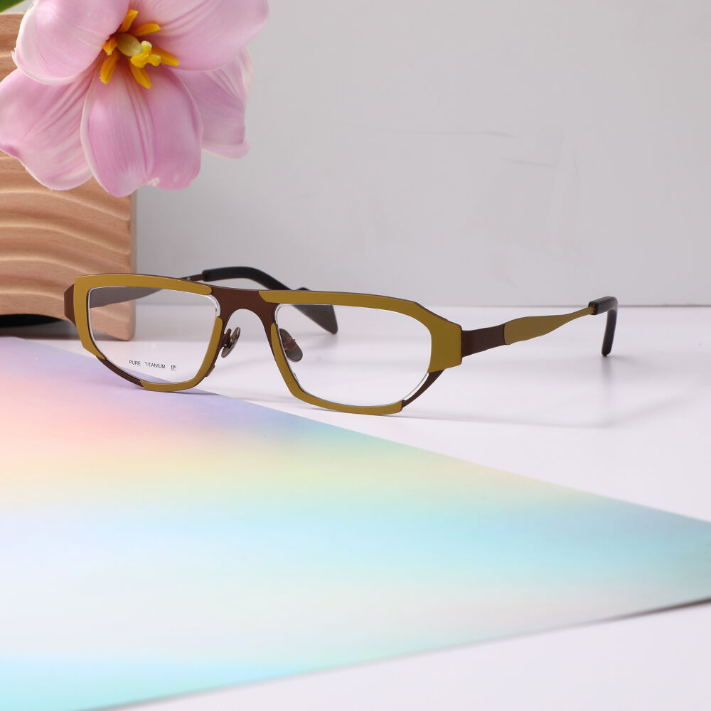 Deliaoa Rechteckige Gelbe Brille