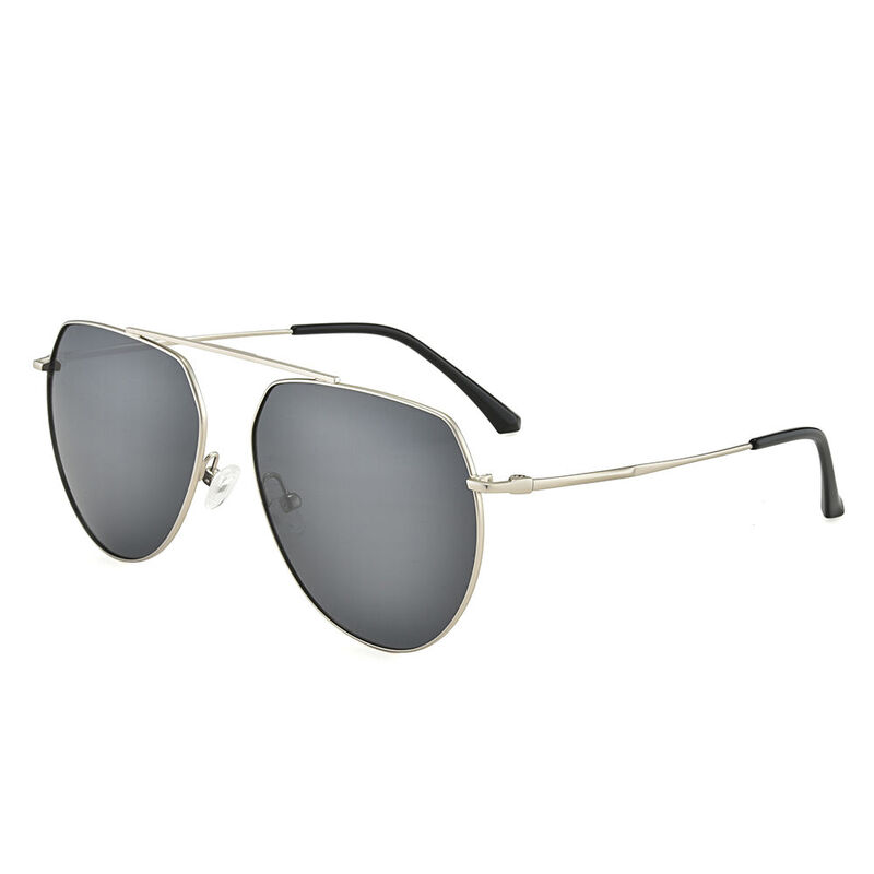 Cliff Aviator Silver/Black Sunglasses