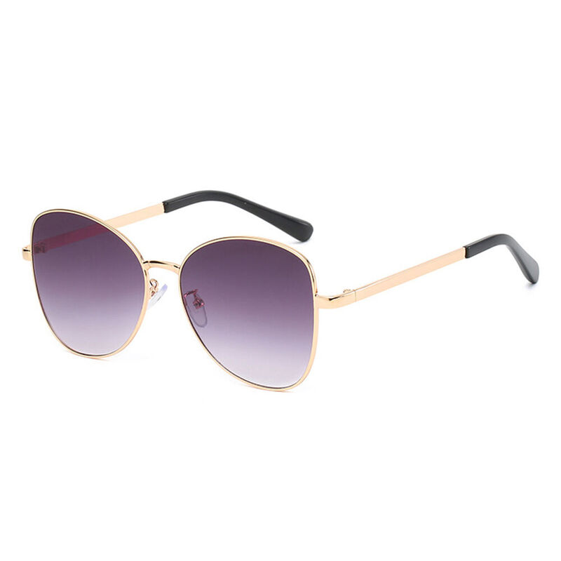 Lauretta Oval Purple Sunglasses