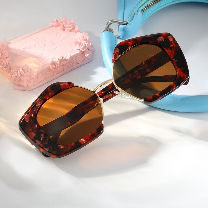 Cicely Geometrische Schildkröte Sonnenbrille