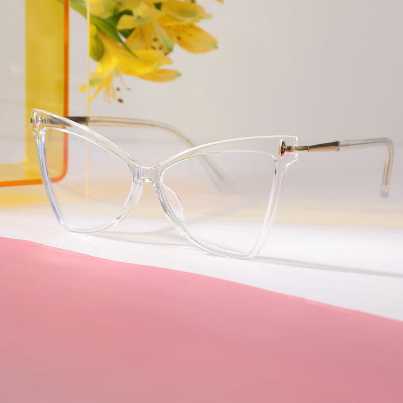 Adoir Cat Eye Clear Glasses