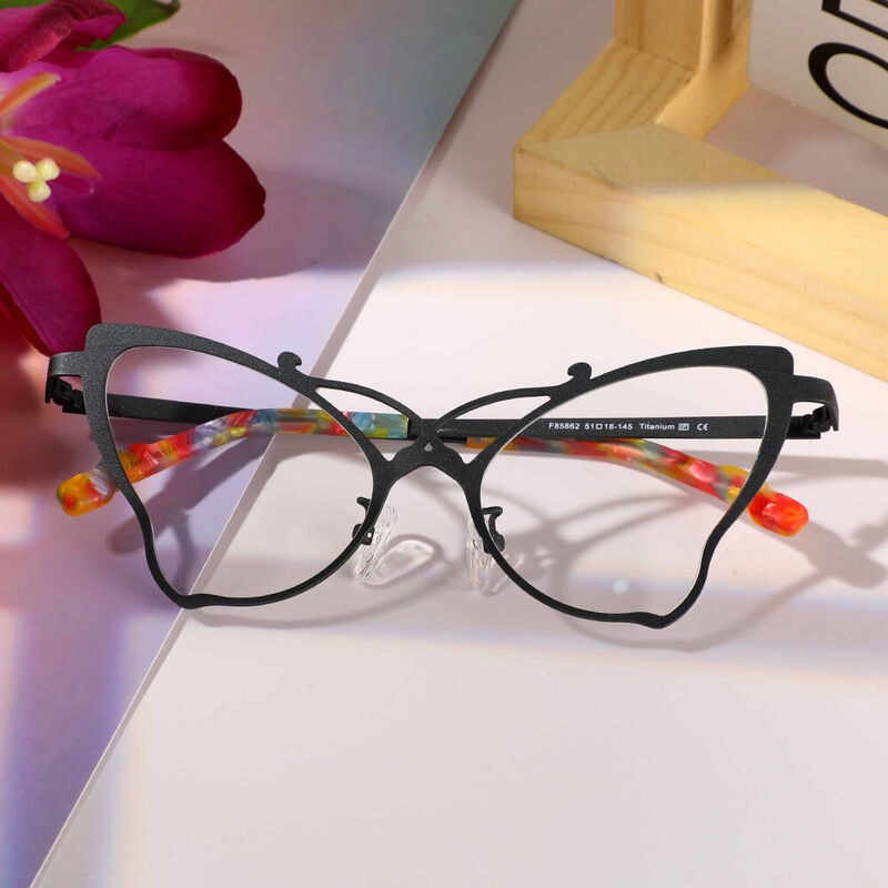 Vaugha Cat Eye Black Glasses