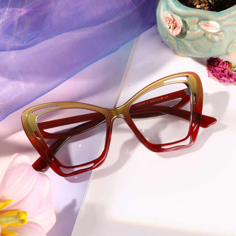 Macadam Cat Eye Red Glasses